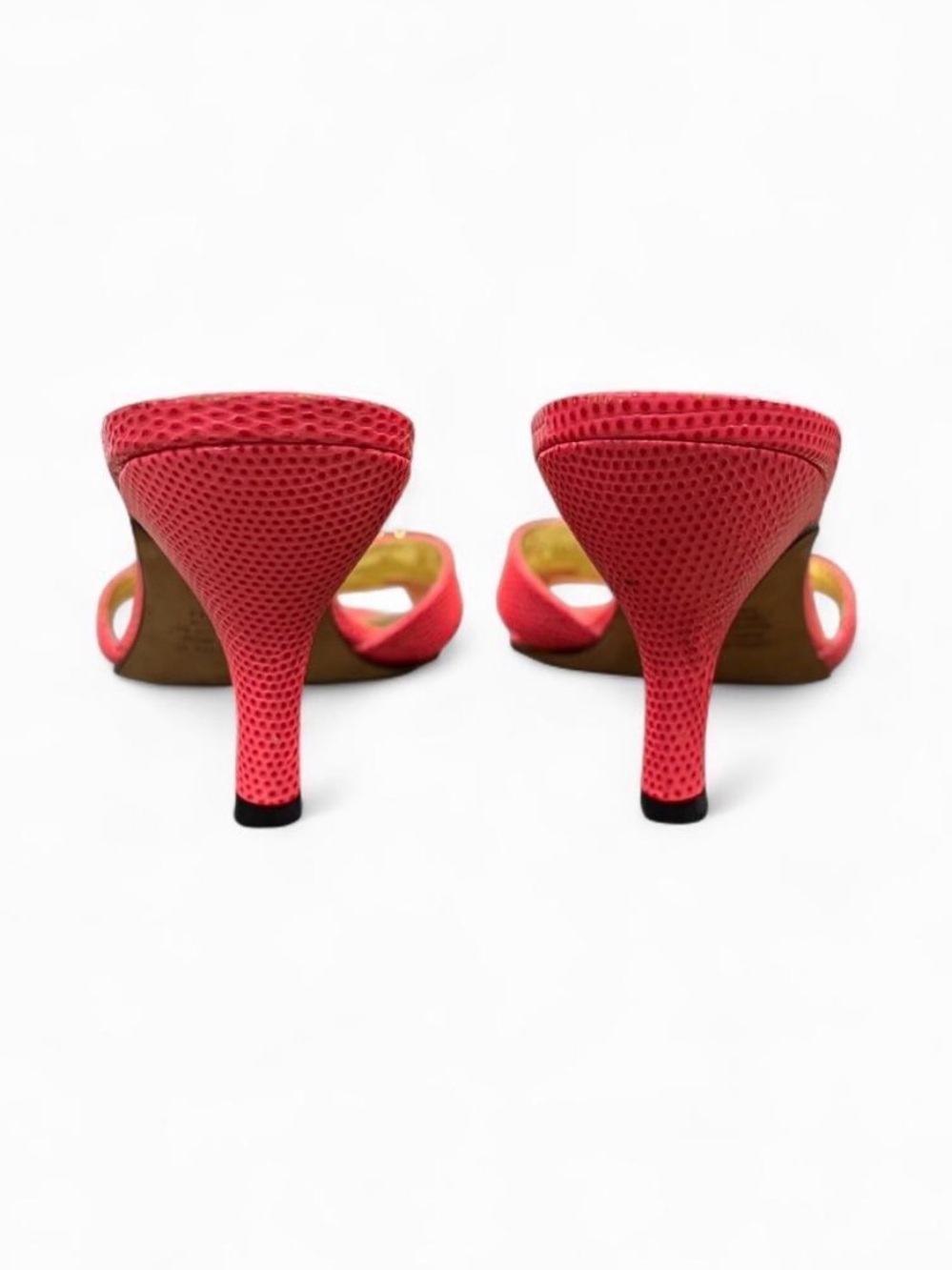 Pink Hollywould Kitten Heels Slide with Gold Chain Accent - Picture 3 of 3